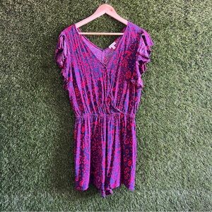 Love Fire Floral Knit Ruffle Sleeve Romper